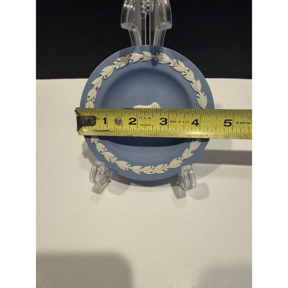 Wedgwood Blue Jasperware Ram Mini Plate Plaque Made in England 4" - Picture 2 of 5